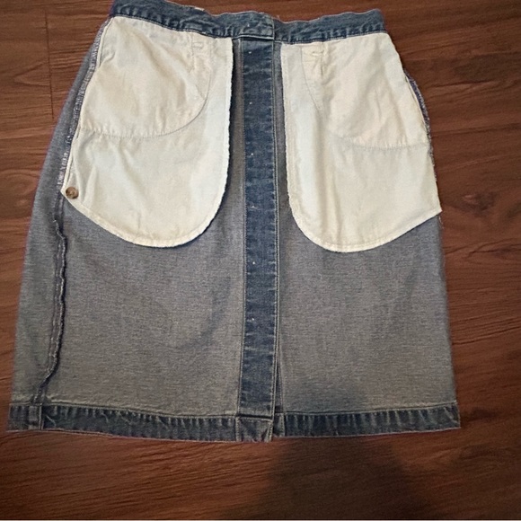 Eddie Bauer Vintage Denim Jean Skirt Button Front Deep Pockets 100% Cotton    10 - Picture 11 of 14